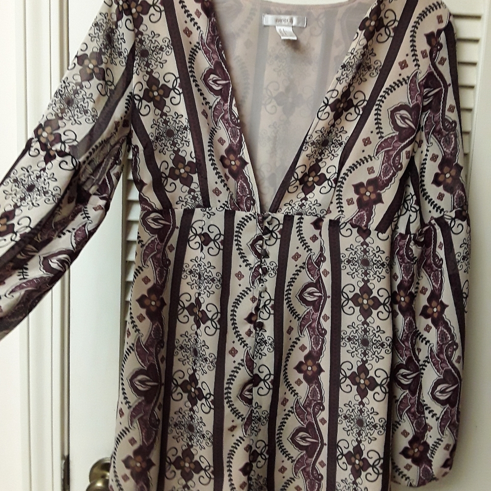 Fall floral boho brown paisley romper Forever 21 S